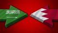 Bahrain vs Saudi Arabia Arrow Flags Ã¢â¬â 3D Illustrations